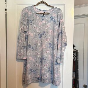 Women's Gray and Pink Pajama Dress